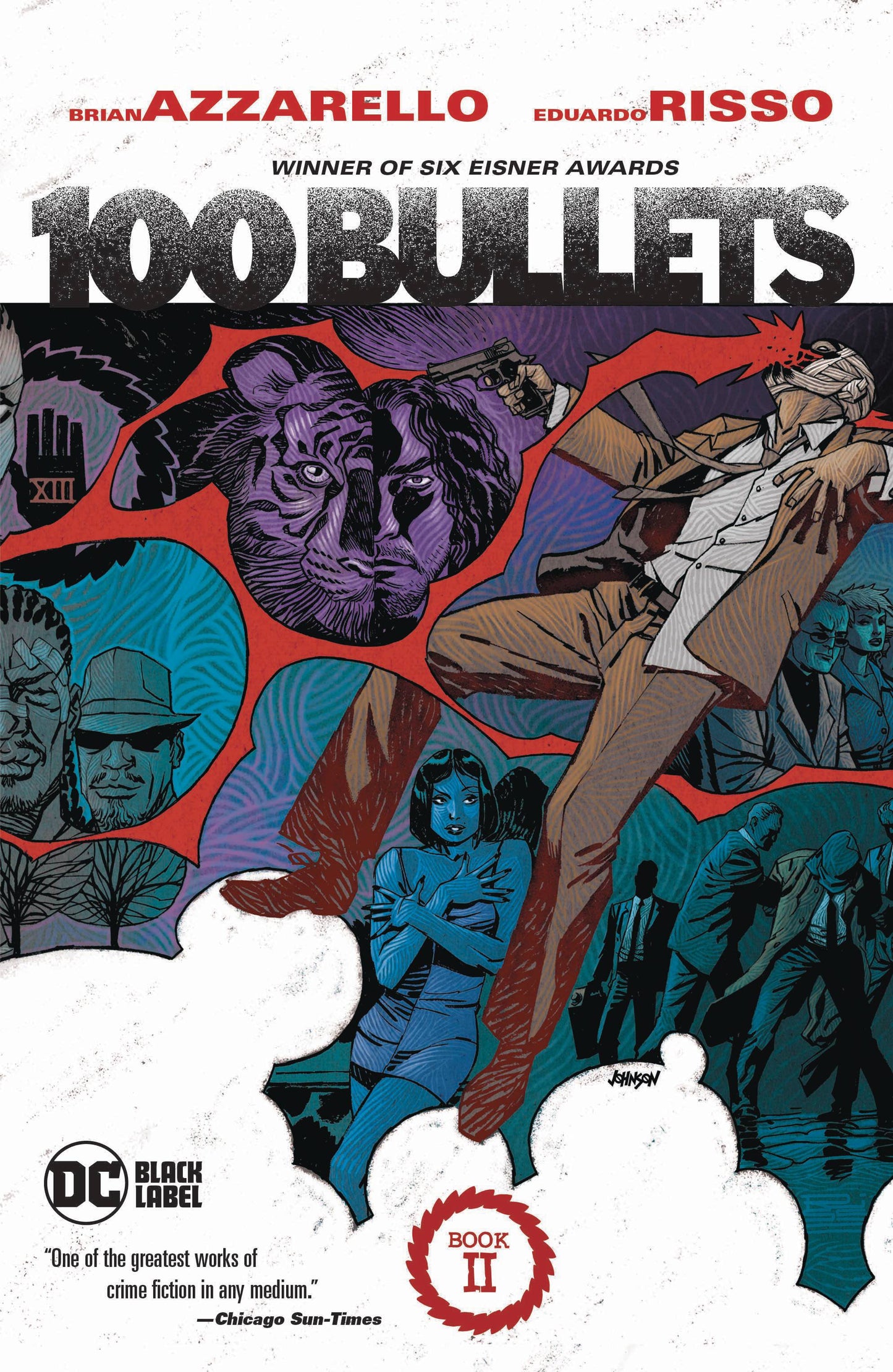 Comic book cover of '100 Bullets' with characters and text
