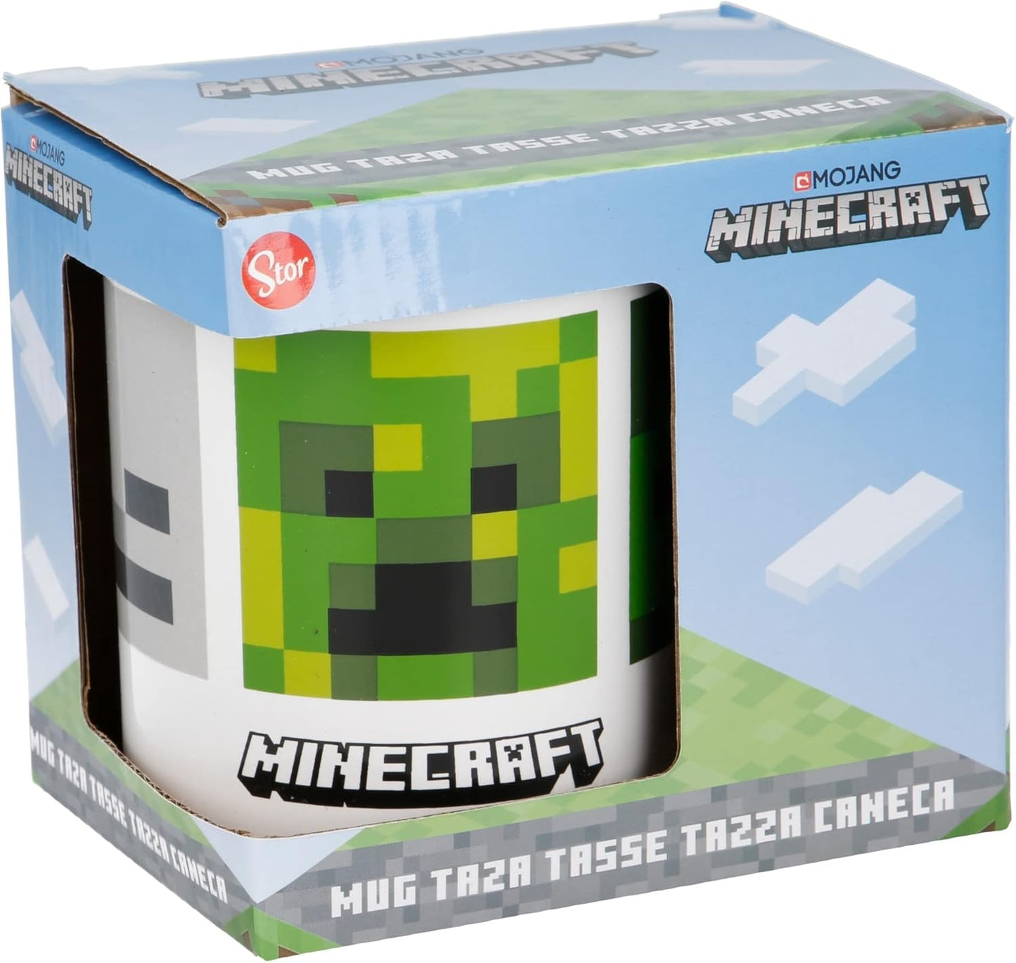 Minecraft mug in packaging with branding