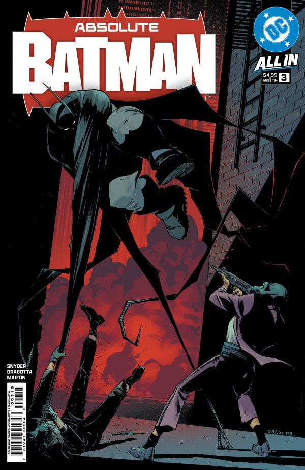 Comic book cover of 'Absolute Batman' featuring a dark and intense scene with a superhero.
