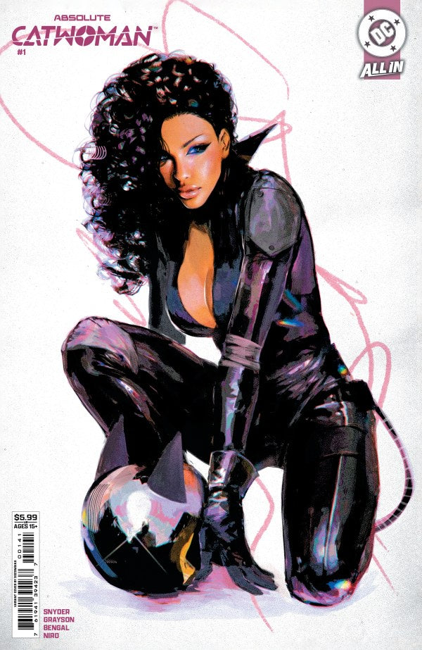 Comic book cover featuring a character in a black suit with a white background