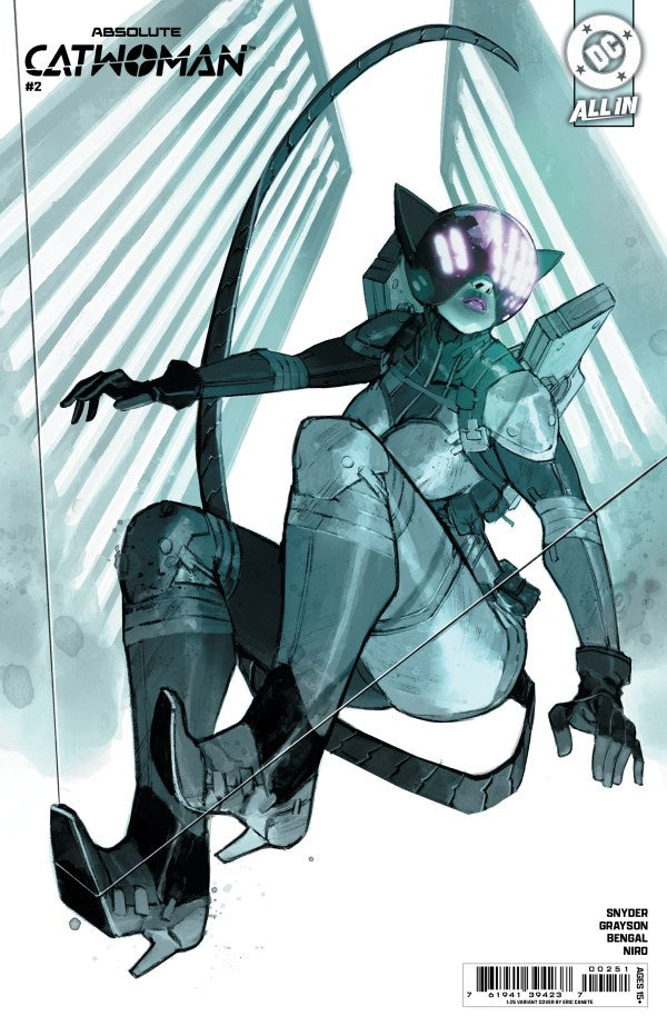 Comic book cover featuring a character in a futuristic suit with a bow and arrow, on a white background.