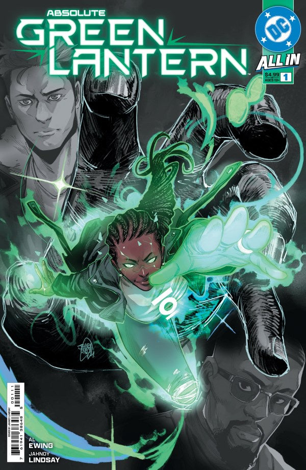 Comic book cover featuring Green Lantern with a dark background