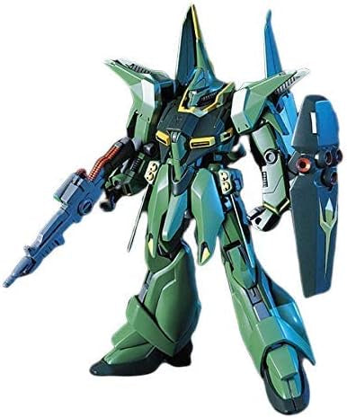Toy robot model with green and blue color scheme on a white background