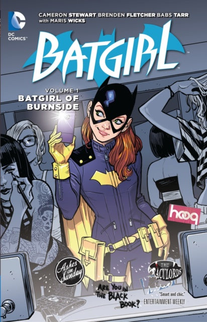 Comic book cover featuring Batgirl with a stylized background