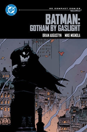 Comic book cover of 'Batman: Gotham by Gaslight' with Batman silhouetted against a cityscape.