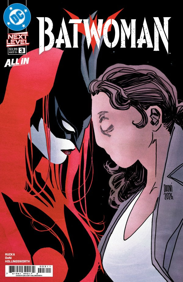 Comic book cover of Batwoman with a stylized logo and character illustration.