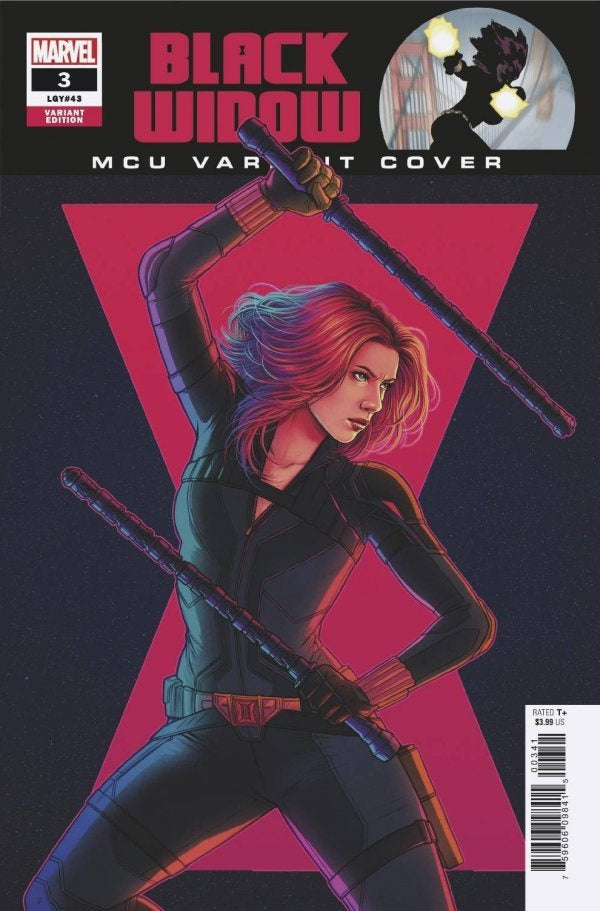 Comic book cover featuring Black Widow with a red and black design