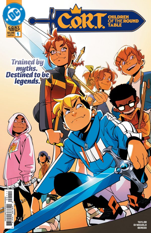 Comic book cover featuring animated characters with swords and the title 'C.O.R.T. Children of the Round Table'.
