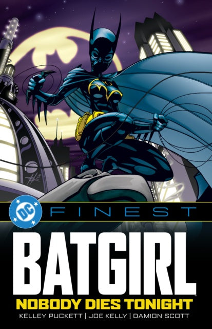 Comic book cover featuring Batgirl in a dynamic pose with a cityscape background.