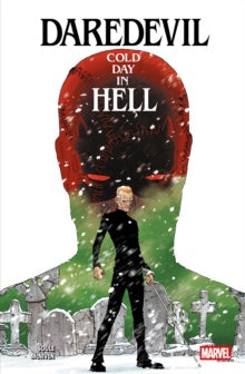 Comic book cover of Daredevil with a silhouette of a head and graveyard background