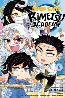 Cover of 'Demon Slayer: Kimetsu Academy' with characters from the series.