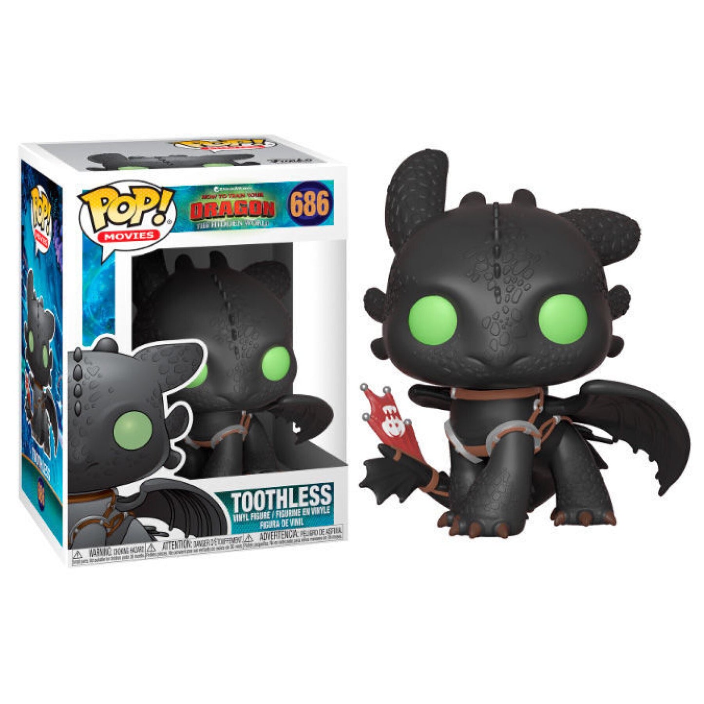 Funko Pop! vinyl figure of Toothless from 'How to Train Your Dragon' with packaging on a white background