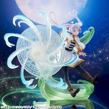 Animated character with a glowing green and white effect against a starry background