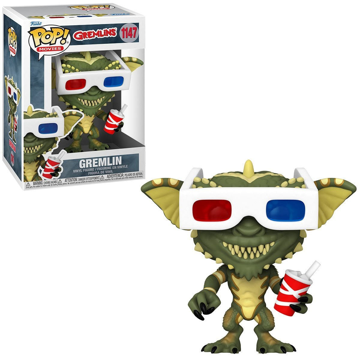 Gremlin pop green with 3D glasses