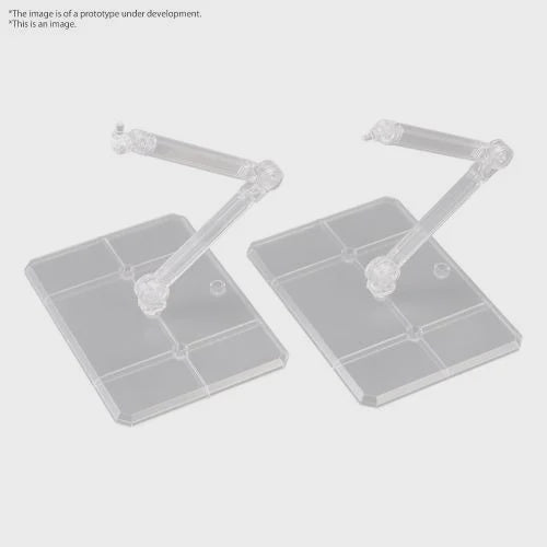 Two clear plastic square trays with U-shaped stands on a white background