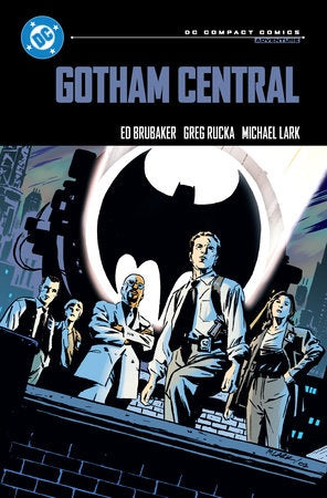 Comic book cover of 'Gotham Central' with characters and Bat signal.