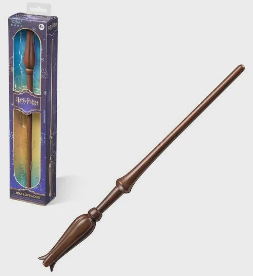 Harry Potter Luna Lovegood wand with packaging on a white background