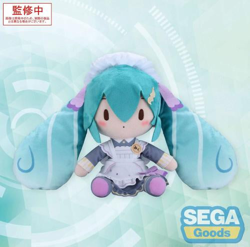 Plush toy with teal hair and purple outfit on a light blue background, featuring the Sega Goods logo.