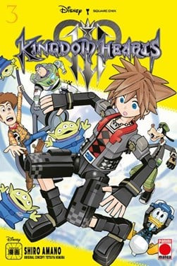 Kingdom Hearts manga cover with characters and Disney logo