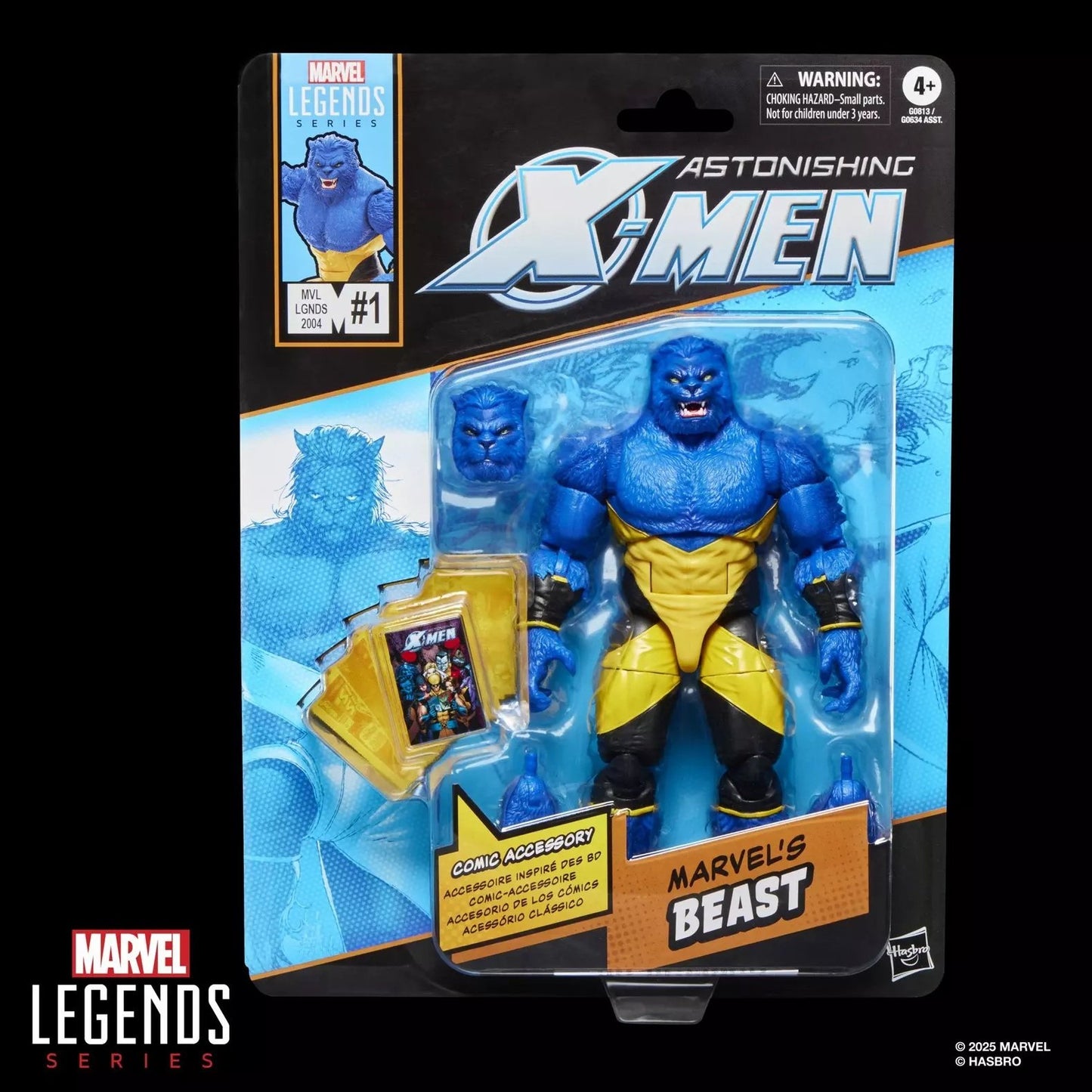 Marvel Legends Astonishing X-Men action figure packaging with blue and yellow character
