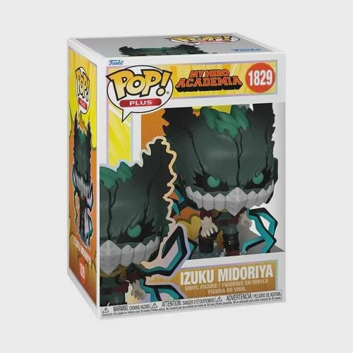 A Funko POP! Plus Animation figure of Izuku Midoriya from My Hero Academia, packaged in a window display box.