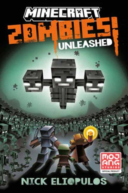 Minecraft: Zombies Unleashed! Book cover of 'Minecraft: Zombies Unleashed' with a zombie character and Minecraft logo.