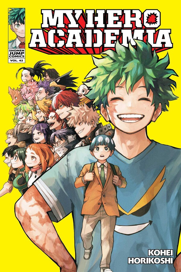Cover of 'My Hero Academia' with characters and prominent hero in front