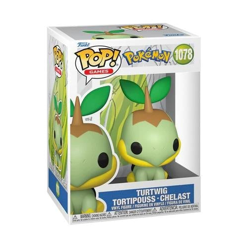 Funko Pop! packaging for Turtwig from Pokemon on a white background
