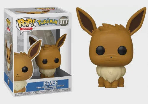 Eevee Funko Pop! vinyl figure next to its packaging