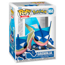A Funko Pop! vinyl figure of the Pokémon Greninja, packaged in a window box with a clear display window.