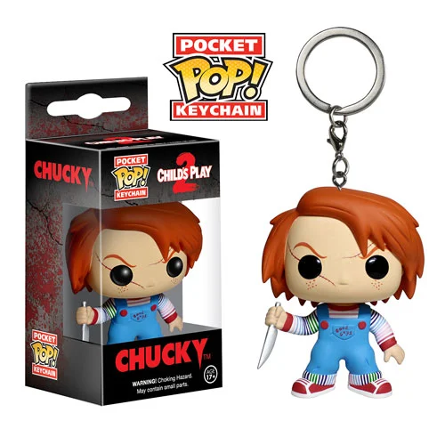 Chucky keychain from Child's Play 2 with packaging on a white background