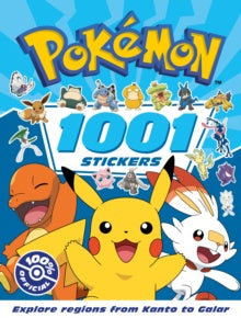 The cover of a sticker book with charmander, pikachu and scorbunny from Pokémon