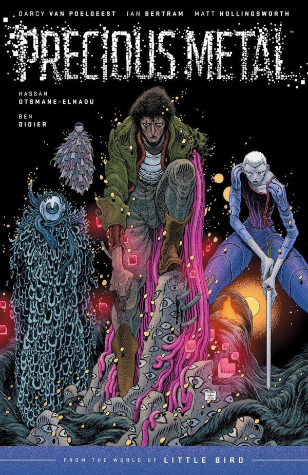 Comic book cover of 'Precious Metal' with characters and mystical elements.