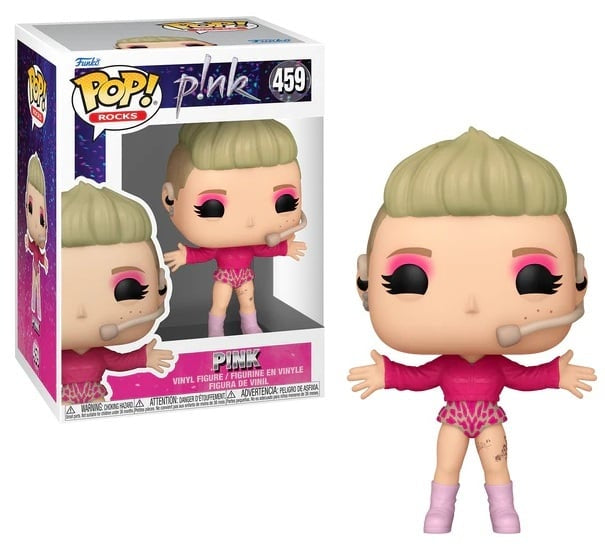 Funko Pop! vinyl figure of a musician in pink outfit with packaging