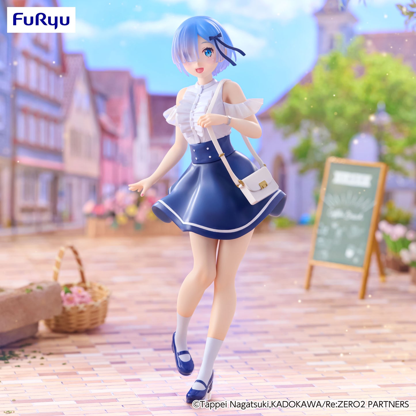 Re:Zero Rem Date Plan Trio-Try.iT Figure
Anime character figurine with blue hair and a school uniform, standing on a wooden floor with a blurred background.