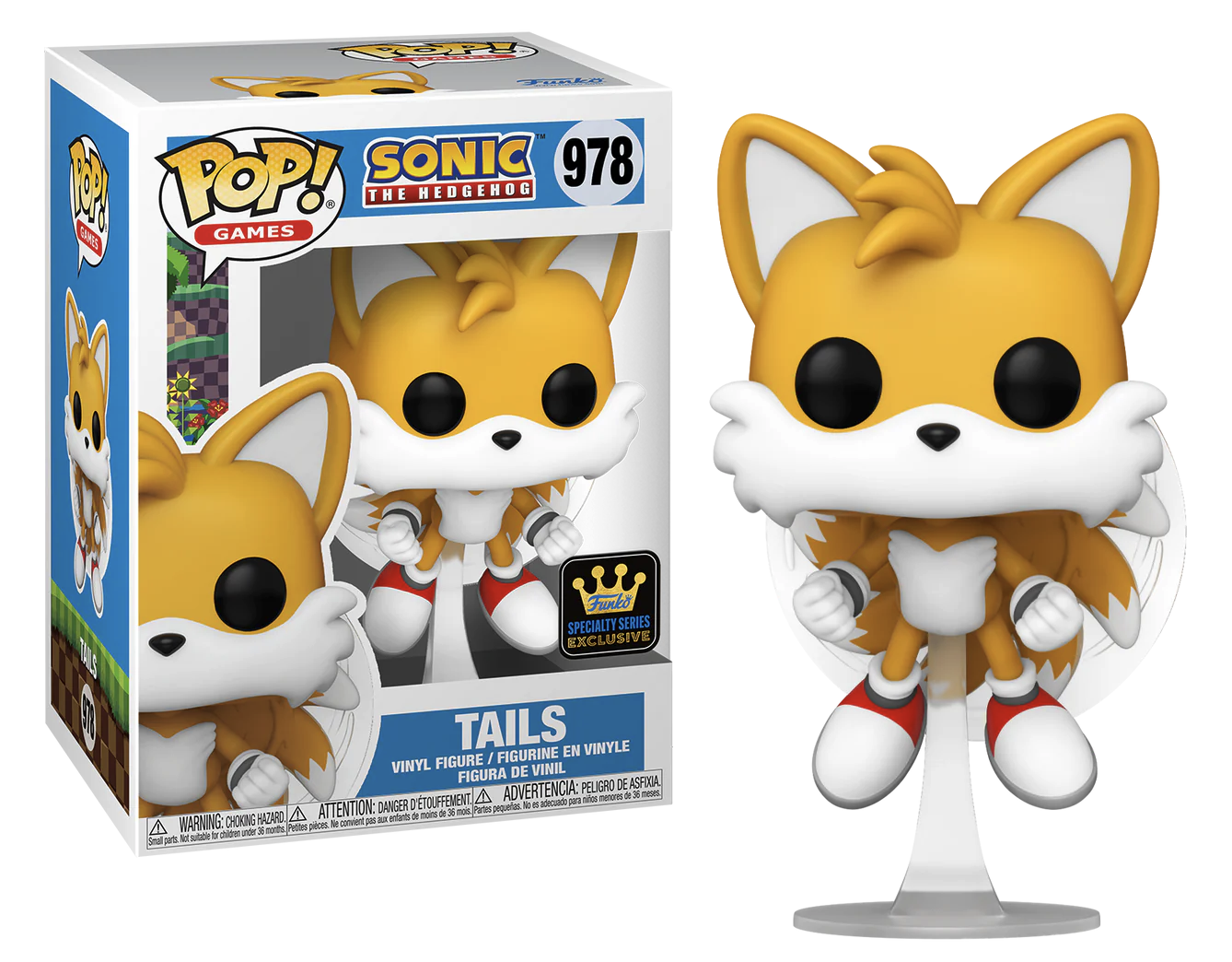 Funko Pop! vinyl figure of Tails from Sonic the Hedgehog with packaging