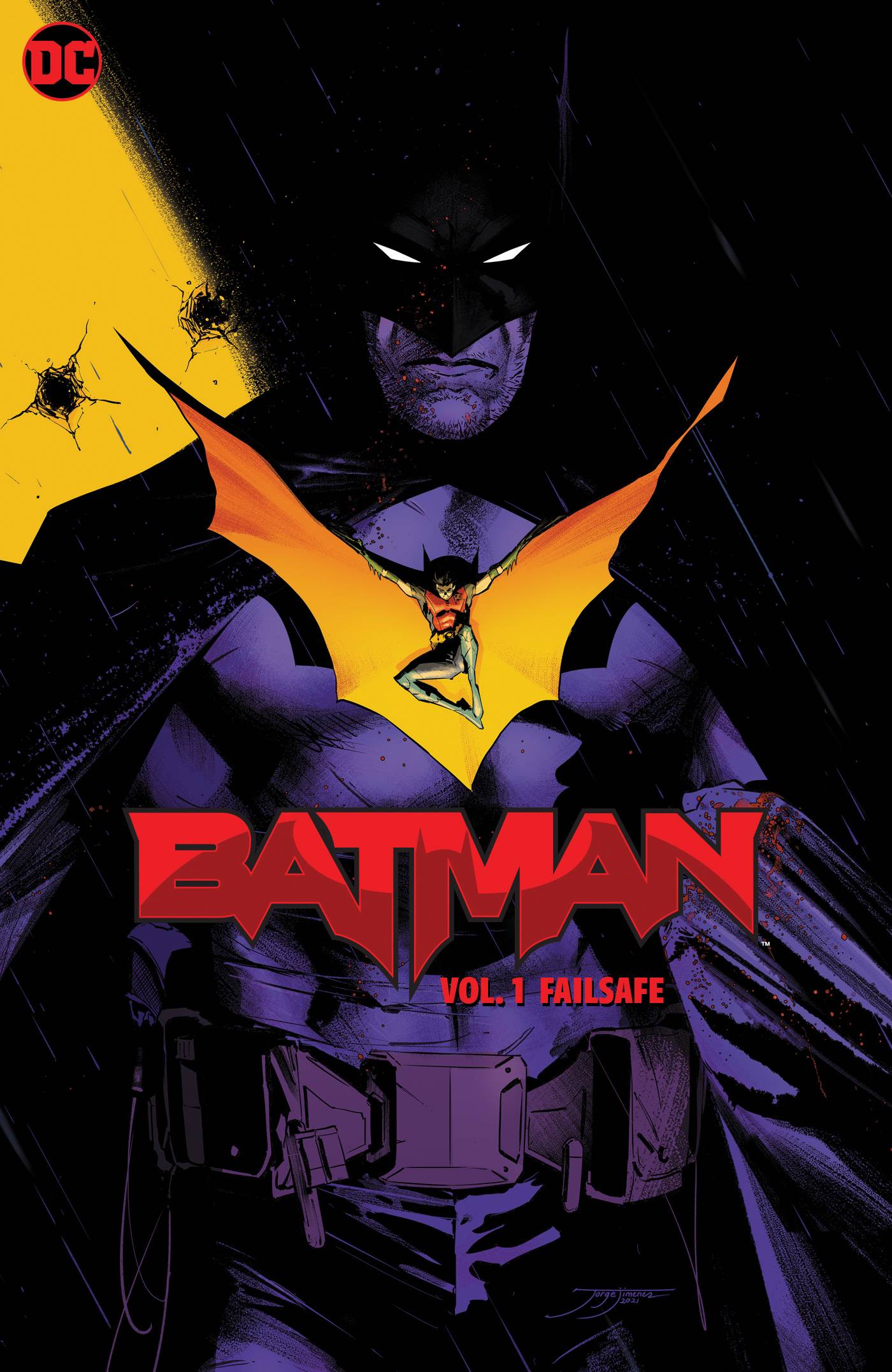 Cover of 'Batman (2022) Vol. 01 Failsafe' featuring the character Batman in a dynamic pose with a yellow and black color scheme, title, and author Chip Zdarsky noted.