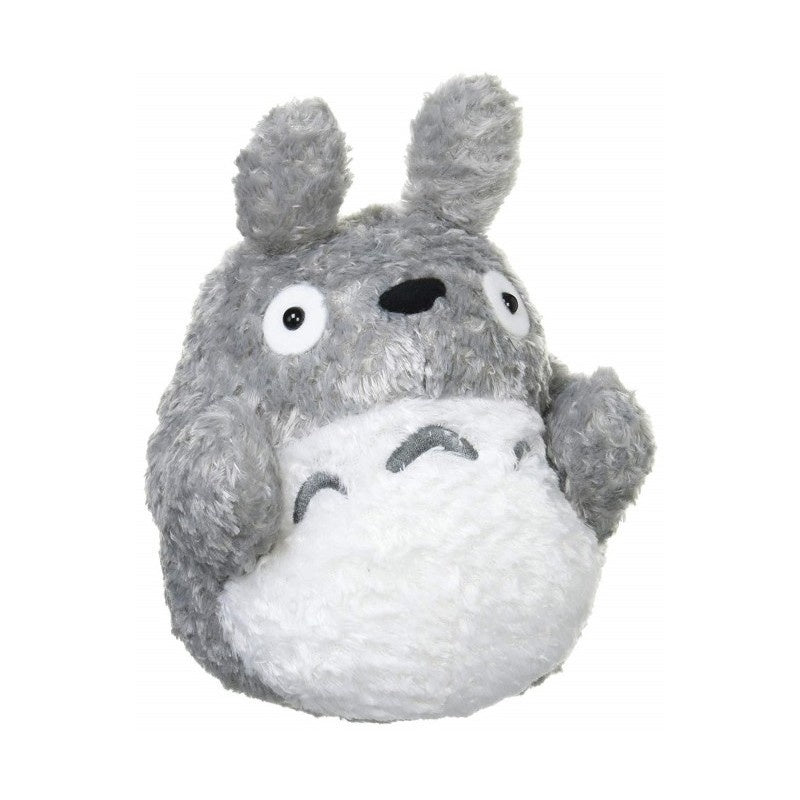 Plush toy resembling a character with gray fur and white body on a white background