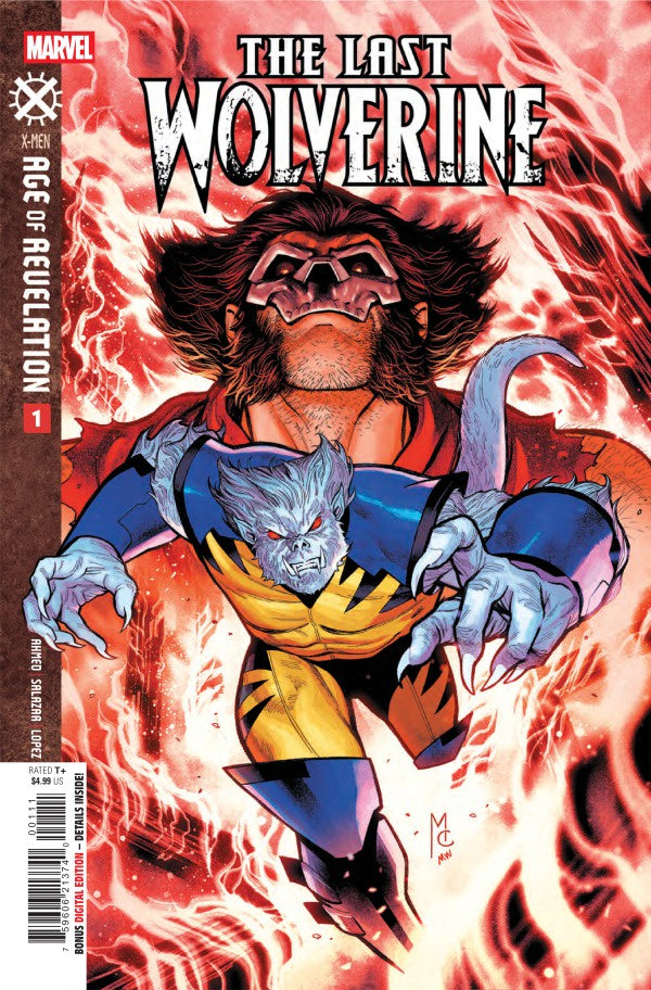 Comic book cover of 'The Last Wolverine' featuring a muscular character with a wolf emblem.