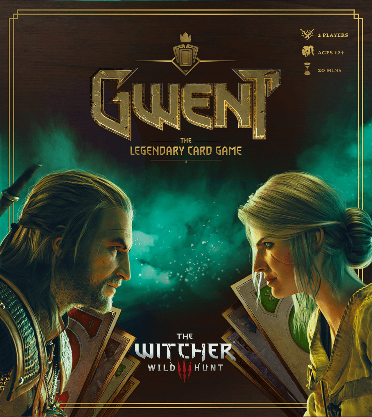 Gwent card game cover featuring two characters from 'The Witcher' series.