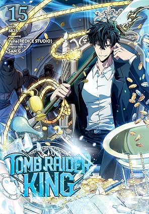 Cover of 'Tomb Raider King' with an anime-style character holding a staff.