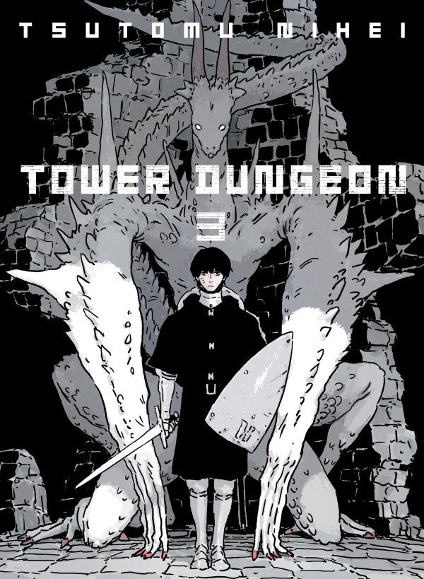 Cover of 'Tower Dungeon' with a character standing in front of a dragon-like creature and stone architecture.