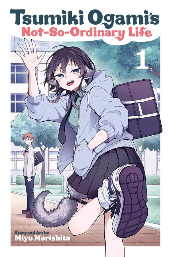 Manga book cover featuring a character with a backpack and a tail, with 'Tsumiki Ogami's Not-So-Ordinary Life' title.
