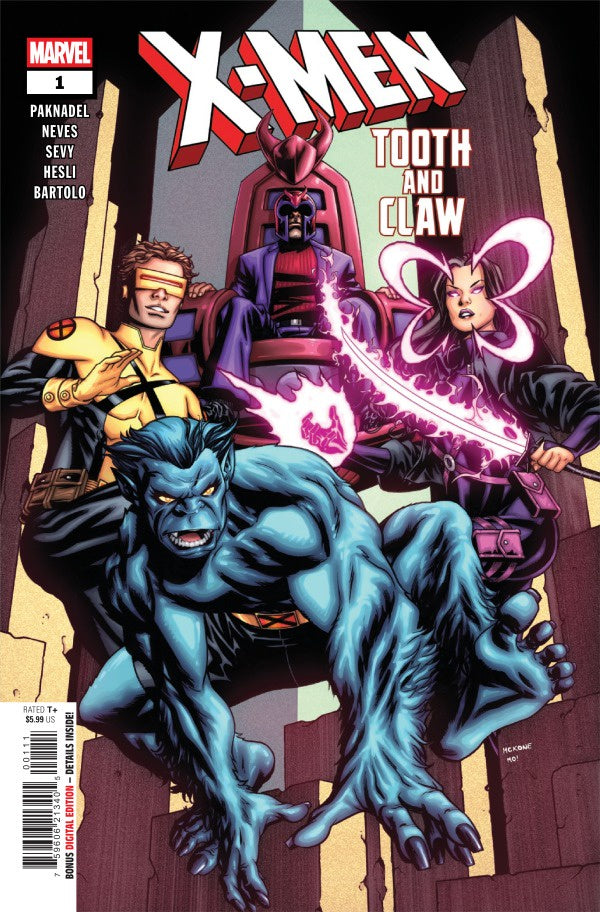 Comic book cover featuring X-Men with a superhero and villain design.