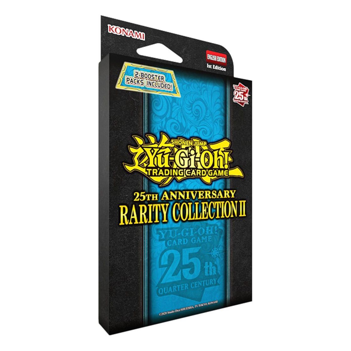 Trading card game packaging for Yu-Gi-Oh! with 25th Anniversary Rarity Collection II on a white background