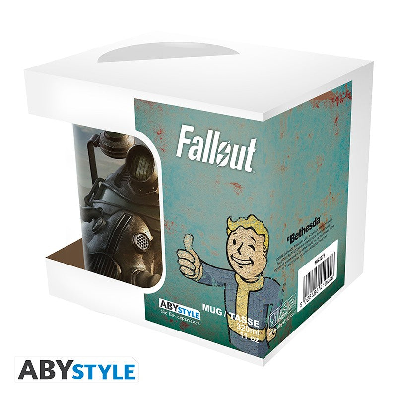 Mug in packaging with 'Fallout' branding and ABY Style logo.