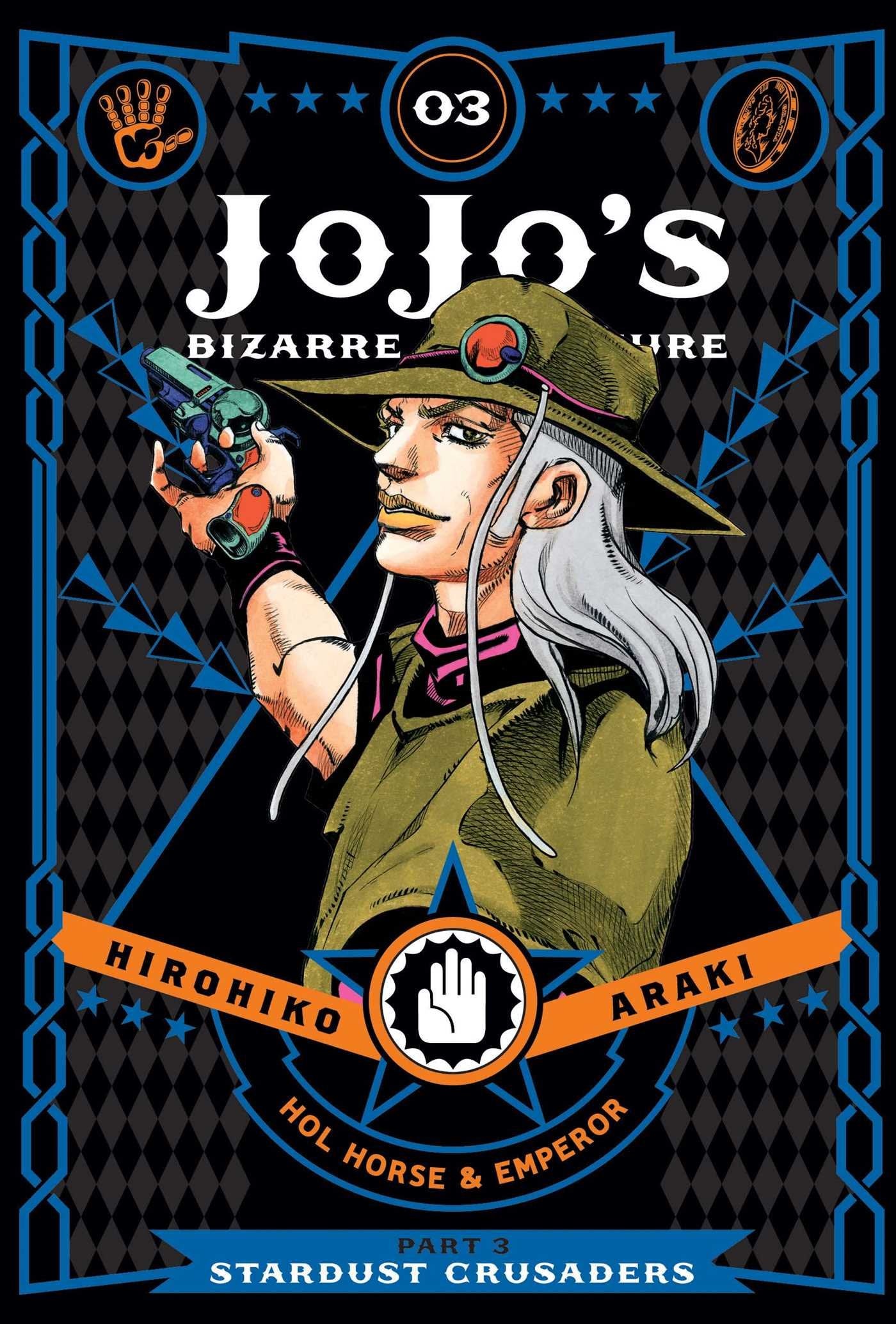 Cover of 'JoJo's Bizarre Adventure: Part 03 - Stardust Crusaders (Hardcover) Vol. 03' featuring an illustration of a character from the series.