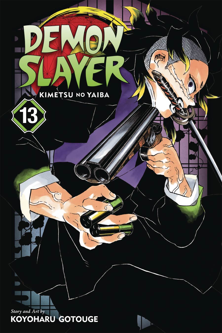 Cover of 'Demon Slayer: Kimetsu no Yaiba' Vol. 13 featuring an illustration of a character with a sword in a dynamic pose against a village backdrop.