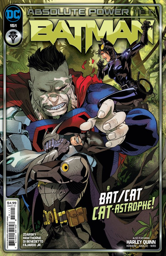 Comic book cover featuring Batman and catwoman with action poses
