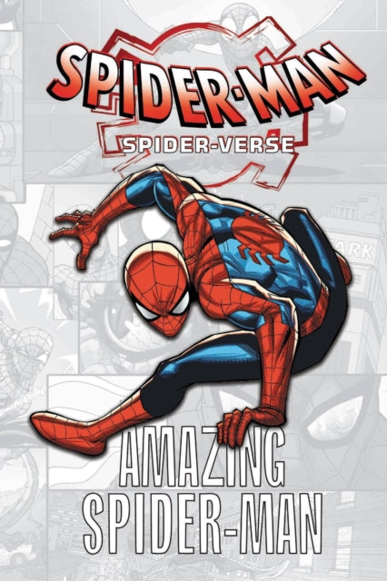 Cover of 'Spider-Man: Spider-Verse The Amazing Spider-Man' featuring an illustration of Spider-Man in a dynamic pose with a cityscape background.